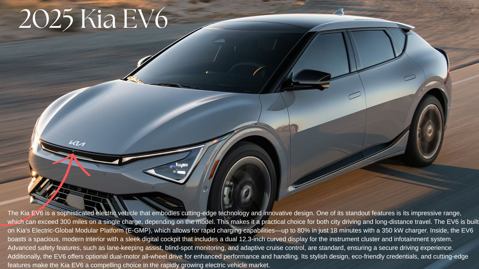 2025 Kia EV6 electric car with futuristic design and advanced features