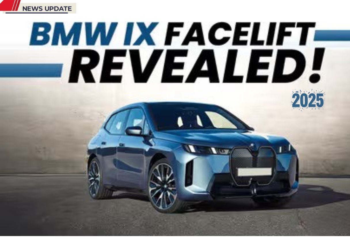 BMW iX 2025 electric SUV front view with signature kidney grille and LED headlights