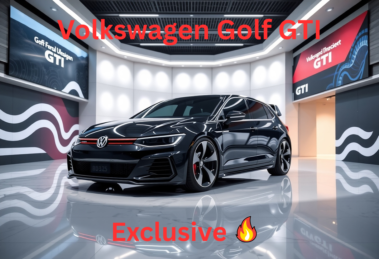 Volkswagen Golf GTI 2025 in showroom – exclusive hot hatchback display